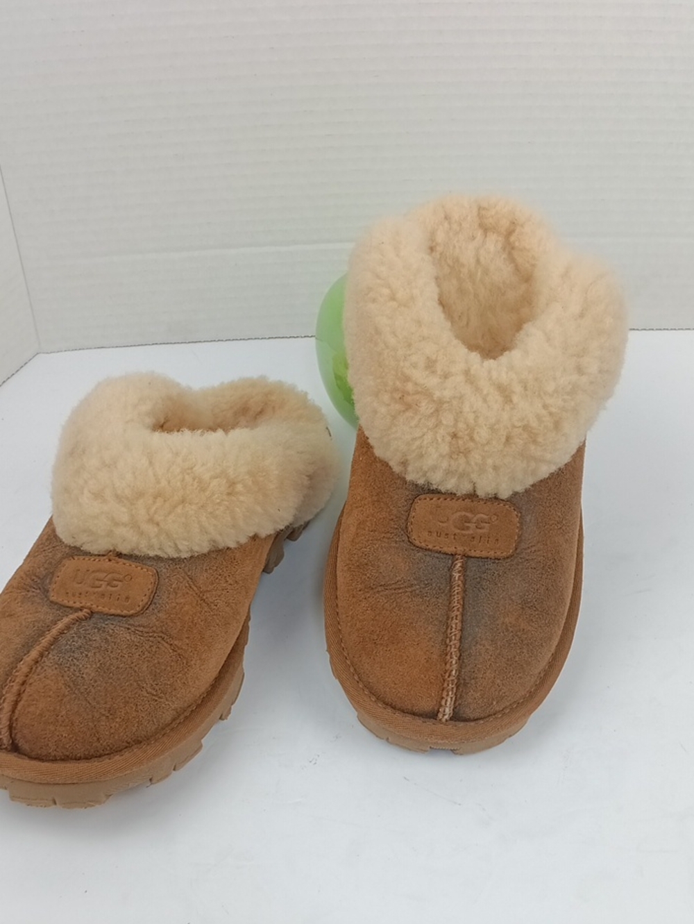 UGG Womens Chestnut Brown Coquette Suede Shearling Slippers sz 8